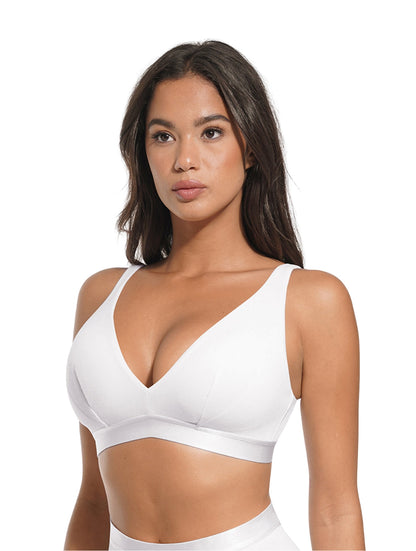 Deep V-Neck Ribbed Bralette