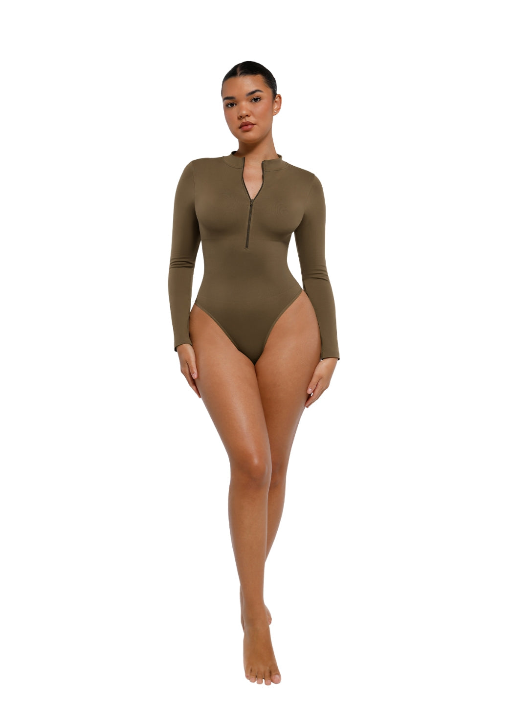 The Deep V Zip Bodysuit