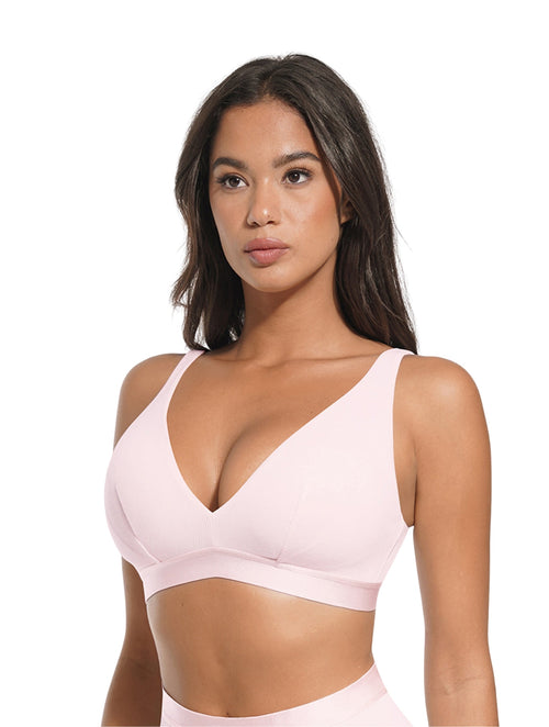 Deep V-Neck Ribbed Bralette