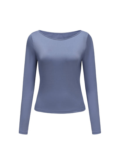 Boat Neck Long Sleeve Top