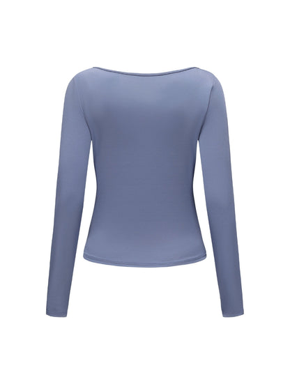 Boat Neck Long Sleeve Top