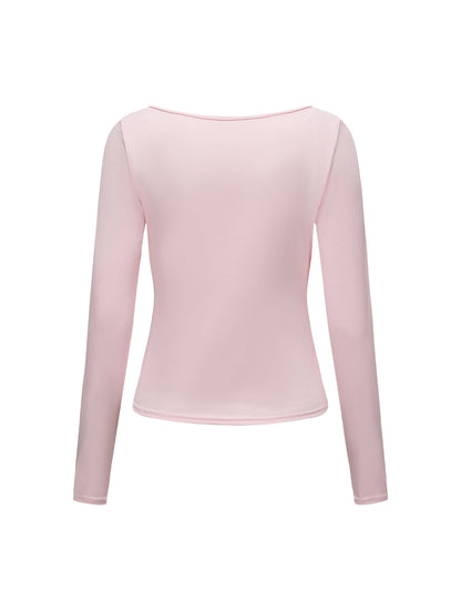 Boat Neck Long Sleeve Top