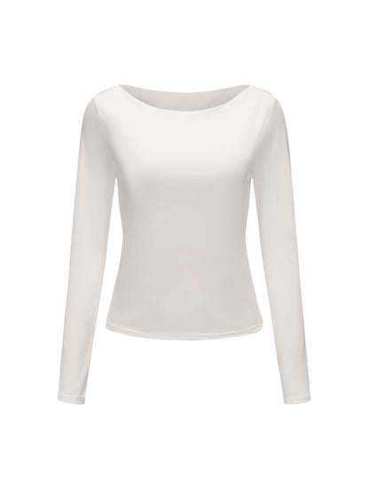 Boat Neck Long Sleeve Top