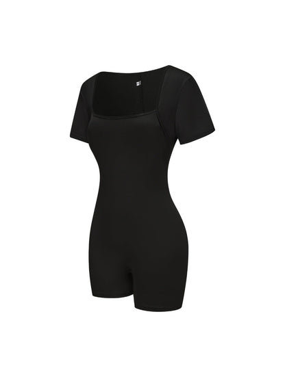 Square Neck Short Sleeve Jumpsuit