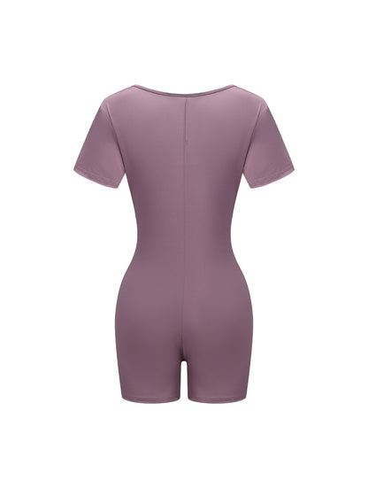 Square Neck Short Sleeve Jumpsuit